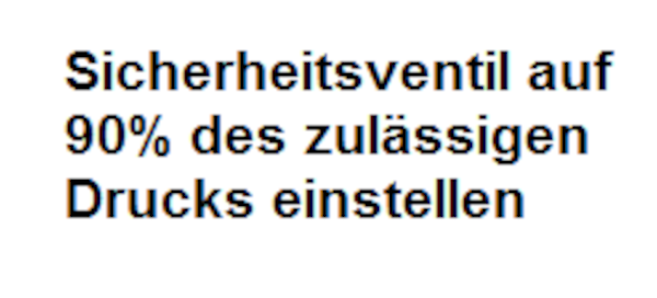Sicherheitsventil einstellen